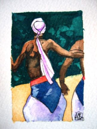 Kandian Dancers,
2"x3", Watercolour
SOLD Kandian Dancers,
2"x3", Watercolour
SOLD